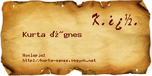 Kurta Ágnes névjegykártya