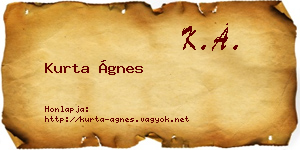 Kurta Ágnes névjegykártya